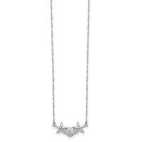 14K White Brushed & Polished Sand Dollar Starfish Necklace-SF2671-17