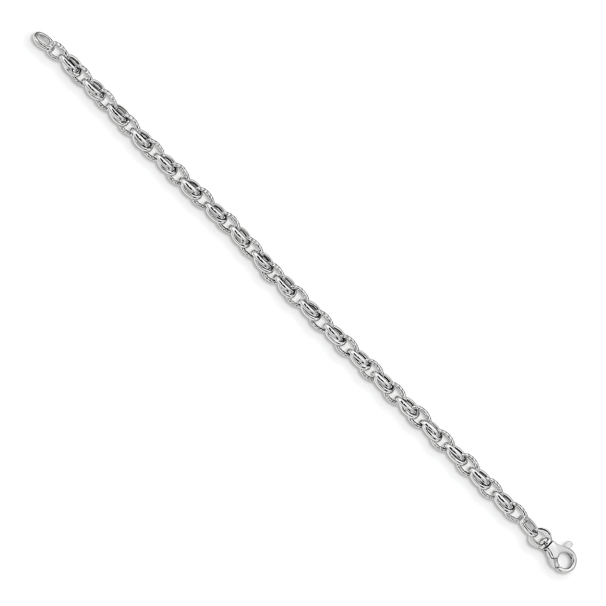 14K White Gold 7.5in Polished Fancy Link Bracelet-SF2687W-7.5