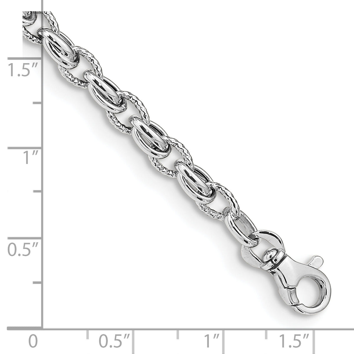 14K White Gold 7.5in Polished Fancy Link Bracelet-SF2687W-7.5