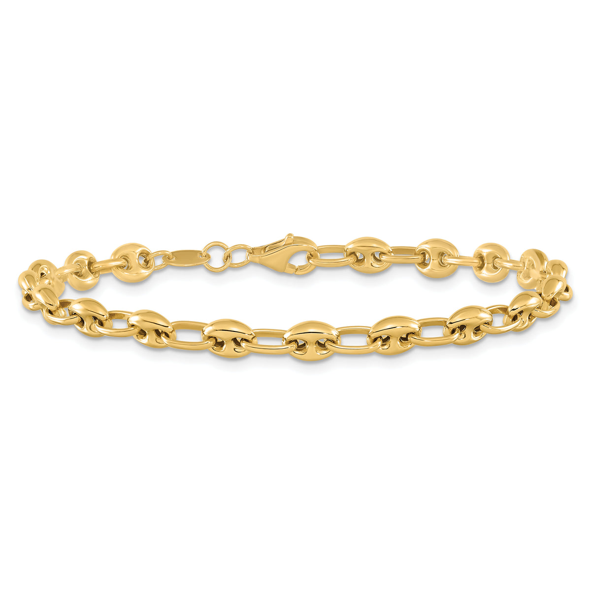 14K Polished Link Bracelet-SF2708-7.5