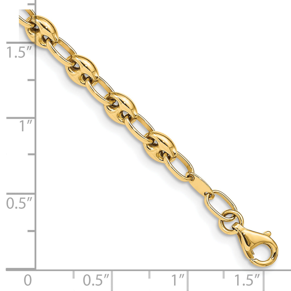 14K Polished Link Bracelet-SF2708-7.5