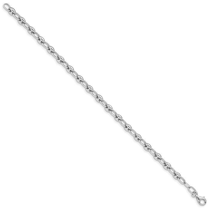 14K White Gold Polished Link Bracelet-SF2708W-7.5