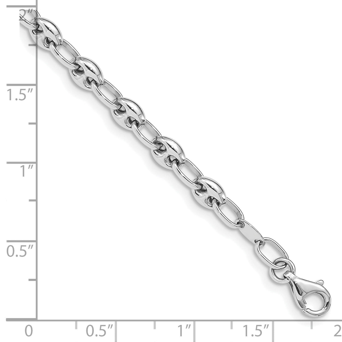 14K White Gold Polished Link Bracelet-SF2708W-7.5