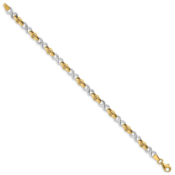 14K Two-Tone Infinity Bracelet-SF2712-7.5