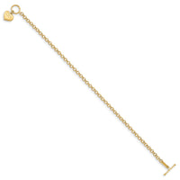 14k Puffed Mom Heart Toggle Bracelet-SF2724-7.5
