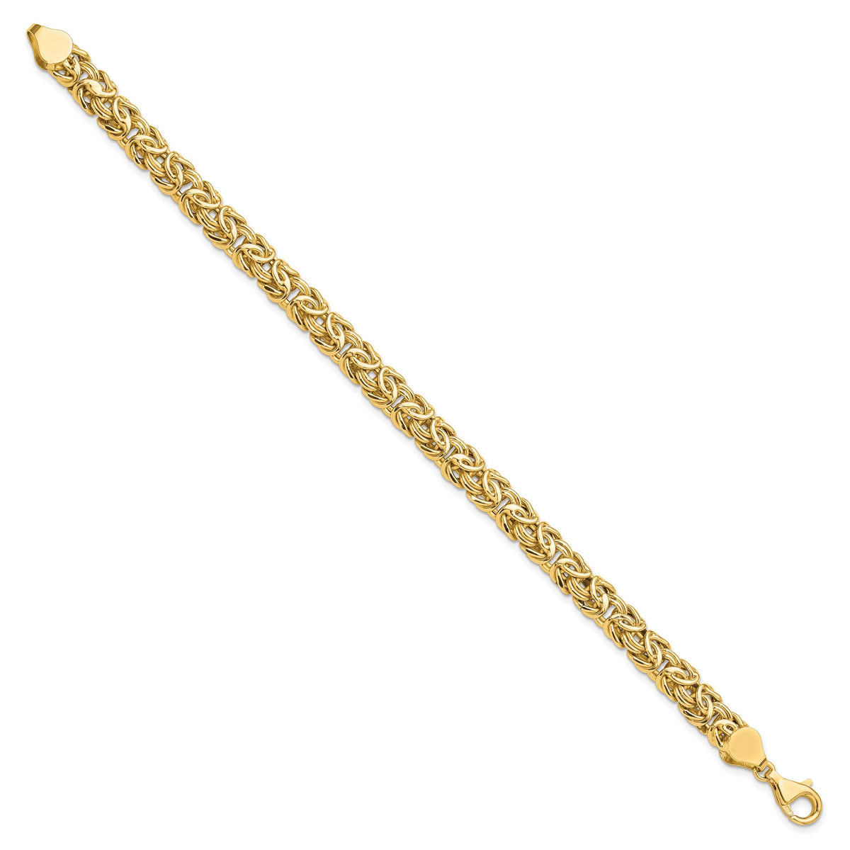 14K Polished Fancy Byzantine Link Bracelet-SF2731-8