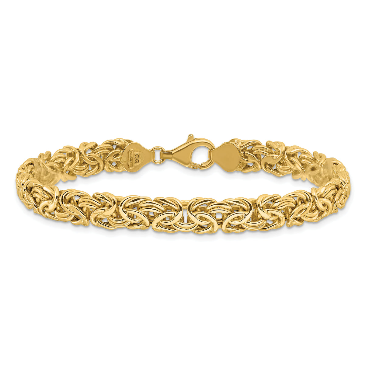 14K Polished Fancy Byzantine Link Bracelet-SF2731-8
