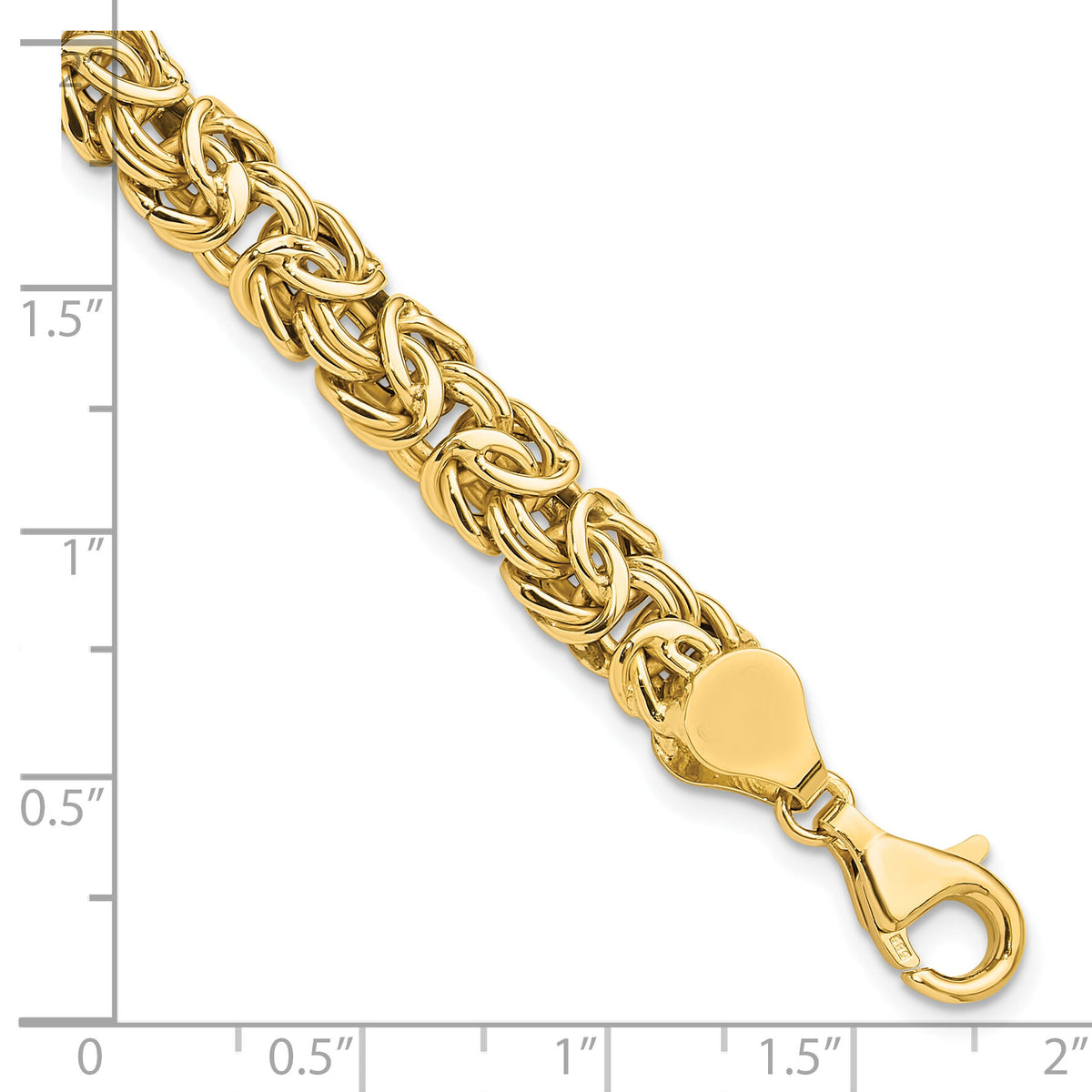 14K Polished Fancy Byzantine Link Bracelet-SF2731-8