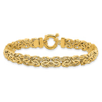 14k Fancy 7mm Flat Byzantine Bracelet-SF2732-7.5