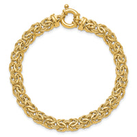 14k Fancy 7mm Flat Byzantine Bracelet-SF2732-7.5