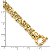 14k Fancy 7mm Flat Byzantine Bracelet-SF2732-7.5