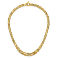 14k Fancy Graduated 7-12mm Flat Byzantine Necklace-SF2733-17.5