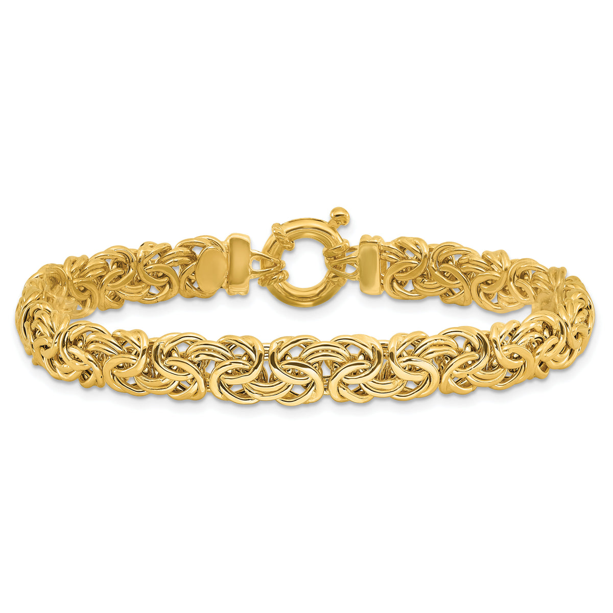 14k Fancy 8mm Flat Byzantine Bracelet-SF2733-7.5