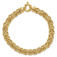 14k Fancy 8mm Flat Byzantine Bracelet-SF2733-7.5