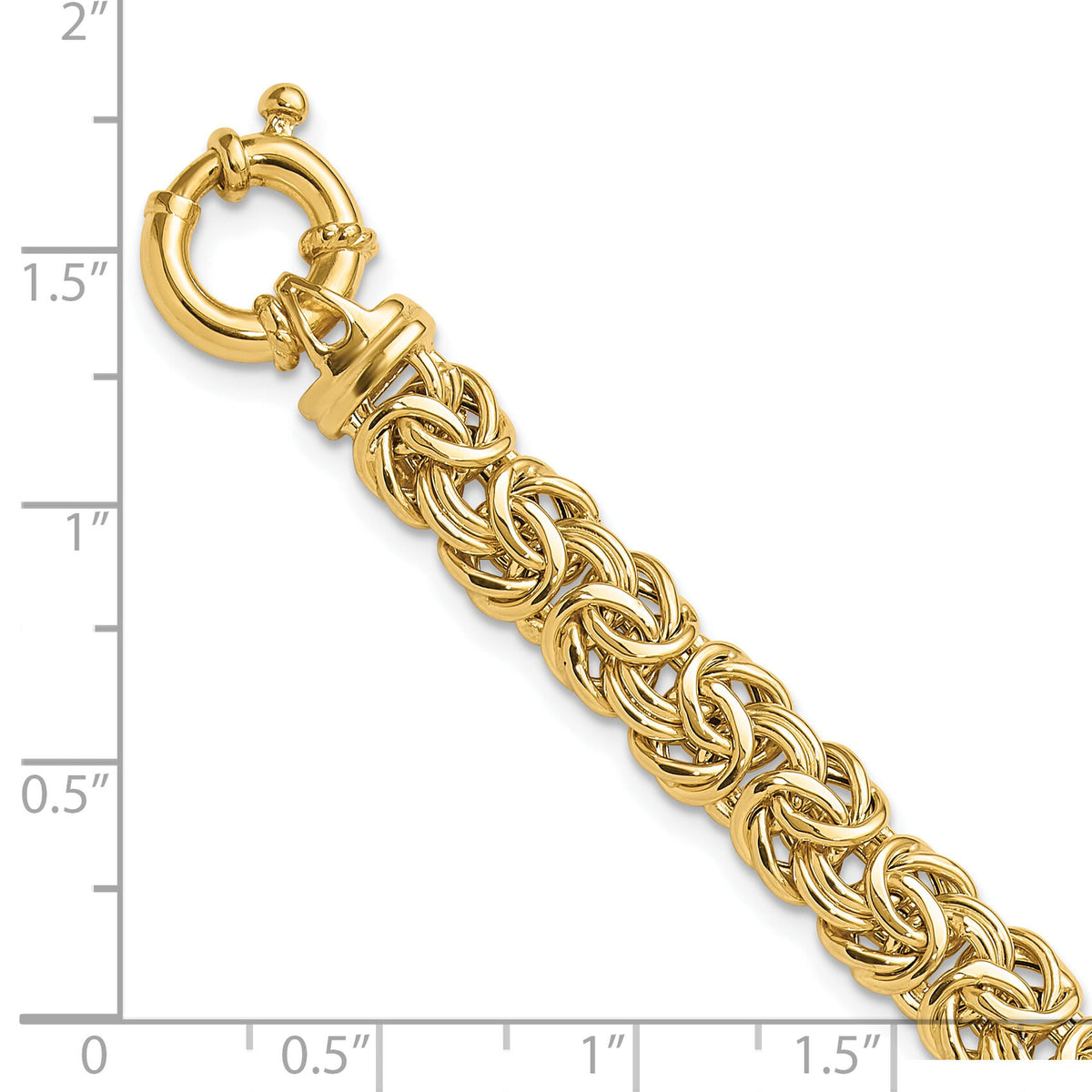 14k Fancy 8mm Flat Byzantine Bracelet-SF2733-7.5