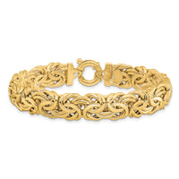 14k Fancy 11mm Flat Byzantine Bracelet-SF2734-7.5