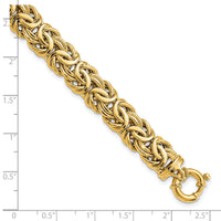 14k Fancy 11mm Flat Byzantine Bracelet-SF2734-7.5