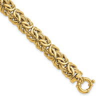 14k Fancy 11mm Flat Byzantine Bracelet-SF2734-7.5