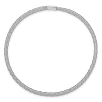 14k with White Rhodium Plating Stretch Mesh Bracelet-SF2742W