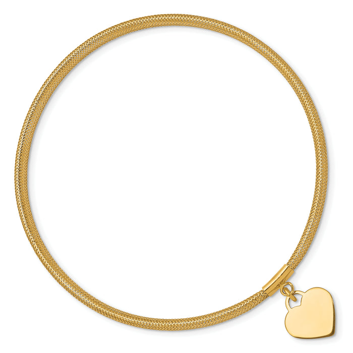 14K Heart Stretch Mesh Bracelet-SF2749