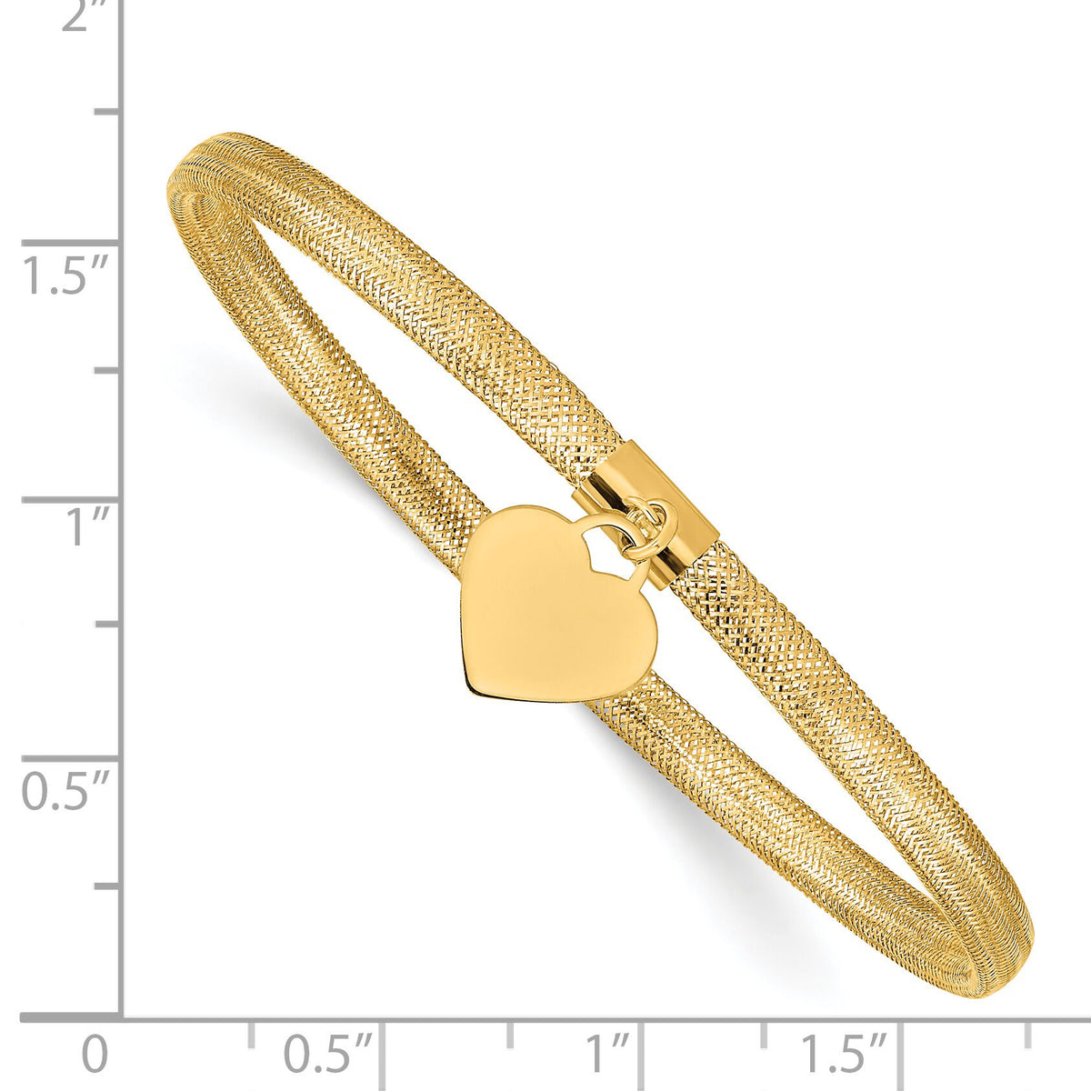 14K Heart Stretch Mesh Bracelet-SF2749