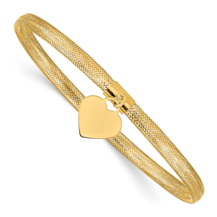 14K Heart Stretch Mesh Bracelet-SF2749