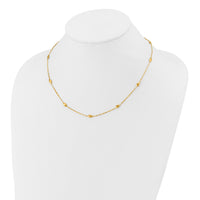 14k Diamond-cut w/Satin Oval Beads Necklace-SF2754-18