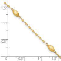 14k Diamond-cut w/Satin Oval Beads Bracelet-SF2754-7.5