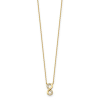 14K Infinity Symbol CZ with 2IN EXT Necklace-SF2765-18