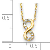 14K Infinity Symbol CZ with 2IN EXT Necklace-SF2765-18