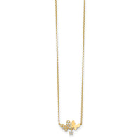 14K Butterflies CZ with 2IN EXT Necklace-SF2783-18