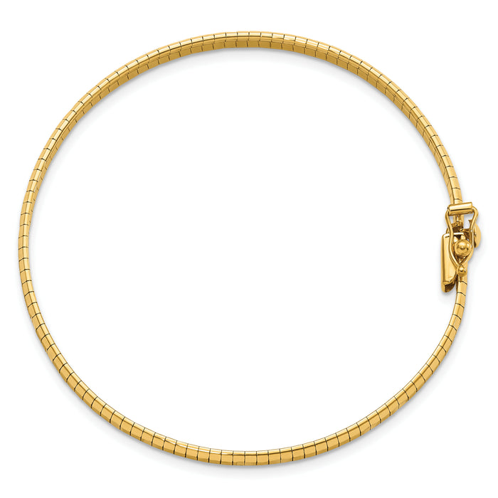 14K Yellow Polished & Satin D/C Omega Bracelet-SF2797-7.5