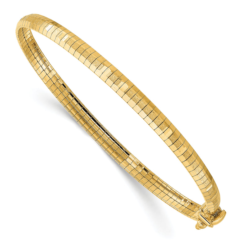 14K Yellow Polished & Satin D/C Omega Bracelet-SF2797-7.5