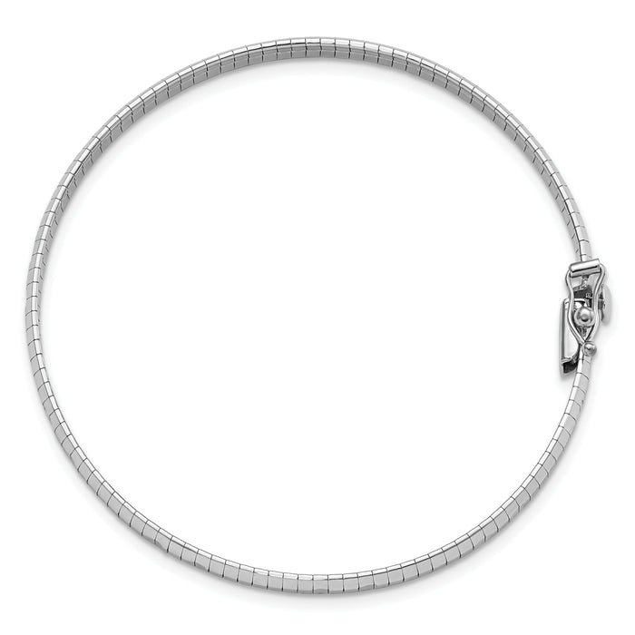 14K White Polished & Satin D/C Omega Bracelet-SF2797W-7.5