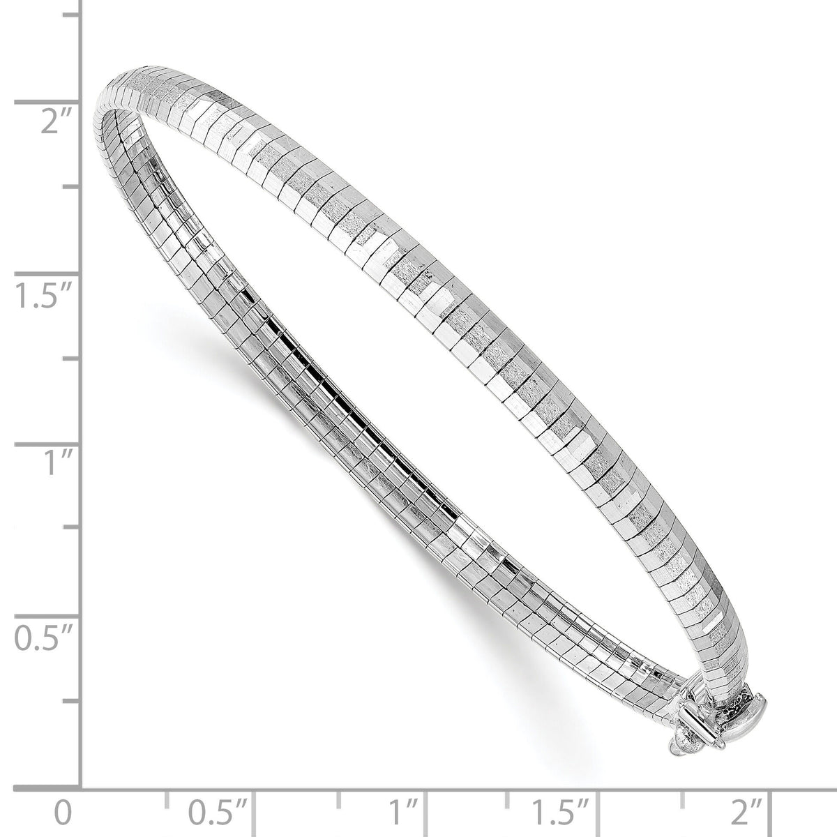 14K White Polished & Satin D/C Omega Bracelet-SF2797W-7.5