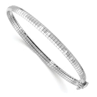 14K White Polished & Satin D/C Omega Bracelet-SF2797W-7.5