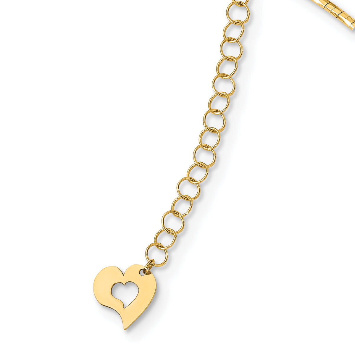 14K Yellow Polished w/2in. Ext. Round Twisted Omega Necklace-SF2798-18
