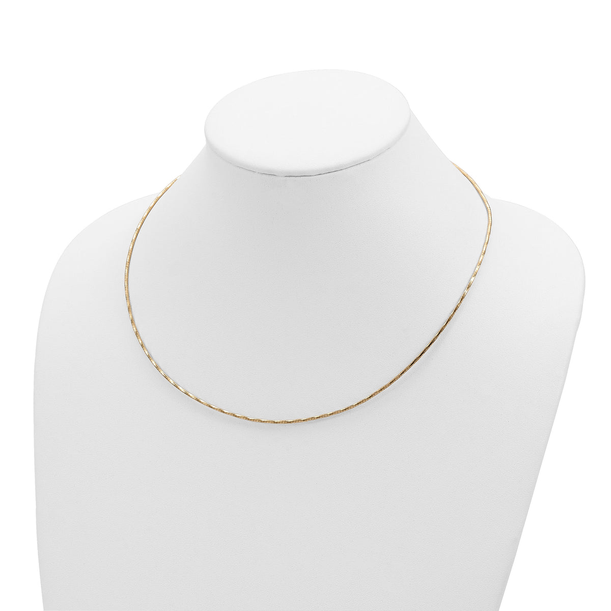 14K Yellow Polished w/2in. Ext. Round Twisted Omega Necklace-SF2798-18