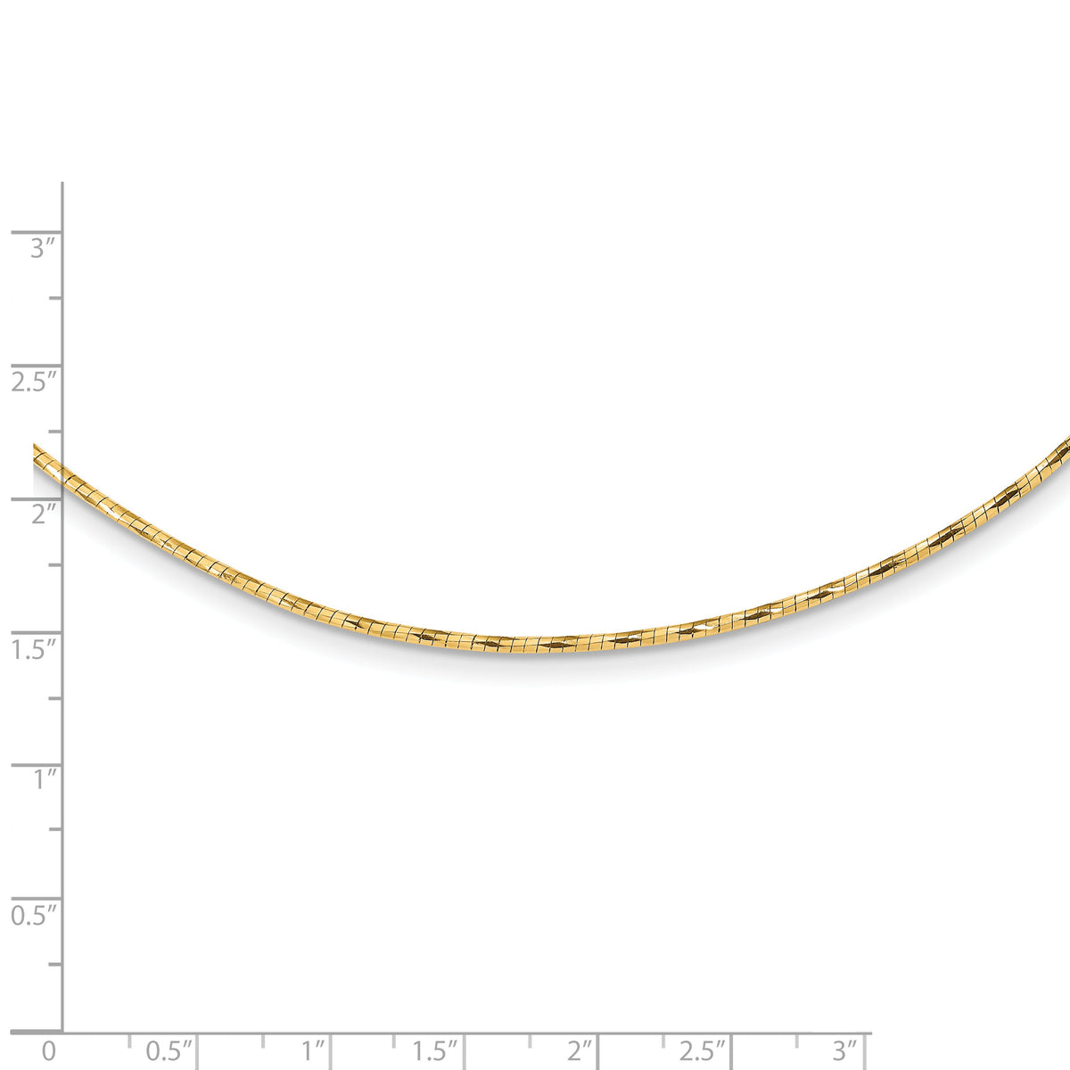 14K Yellow Polished w/2in. Ext. Round Twisted Omega Necklace-SF2798-18
