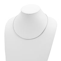 14K White Gold Polished w/2in. Ext. Round Twisted Omega Necklace-SF2798W-18