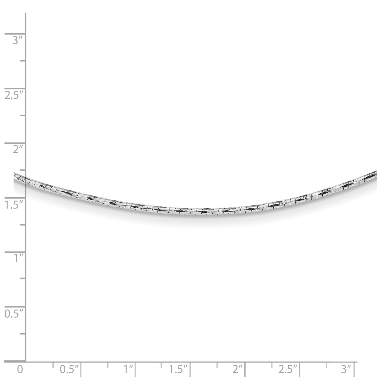 14K White Gold Polished w/2in. Ext. Round Twisted Omega Necklace-SF2798W-18