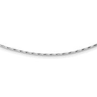14K White Gold Polished w/2in. Ext. Round Twisted Omega Necklace-SF2798W-18