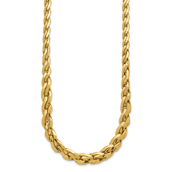 14k Polished Graduated Fancy Link 18in Necklace-SF2800-18