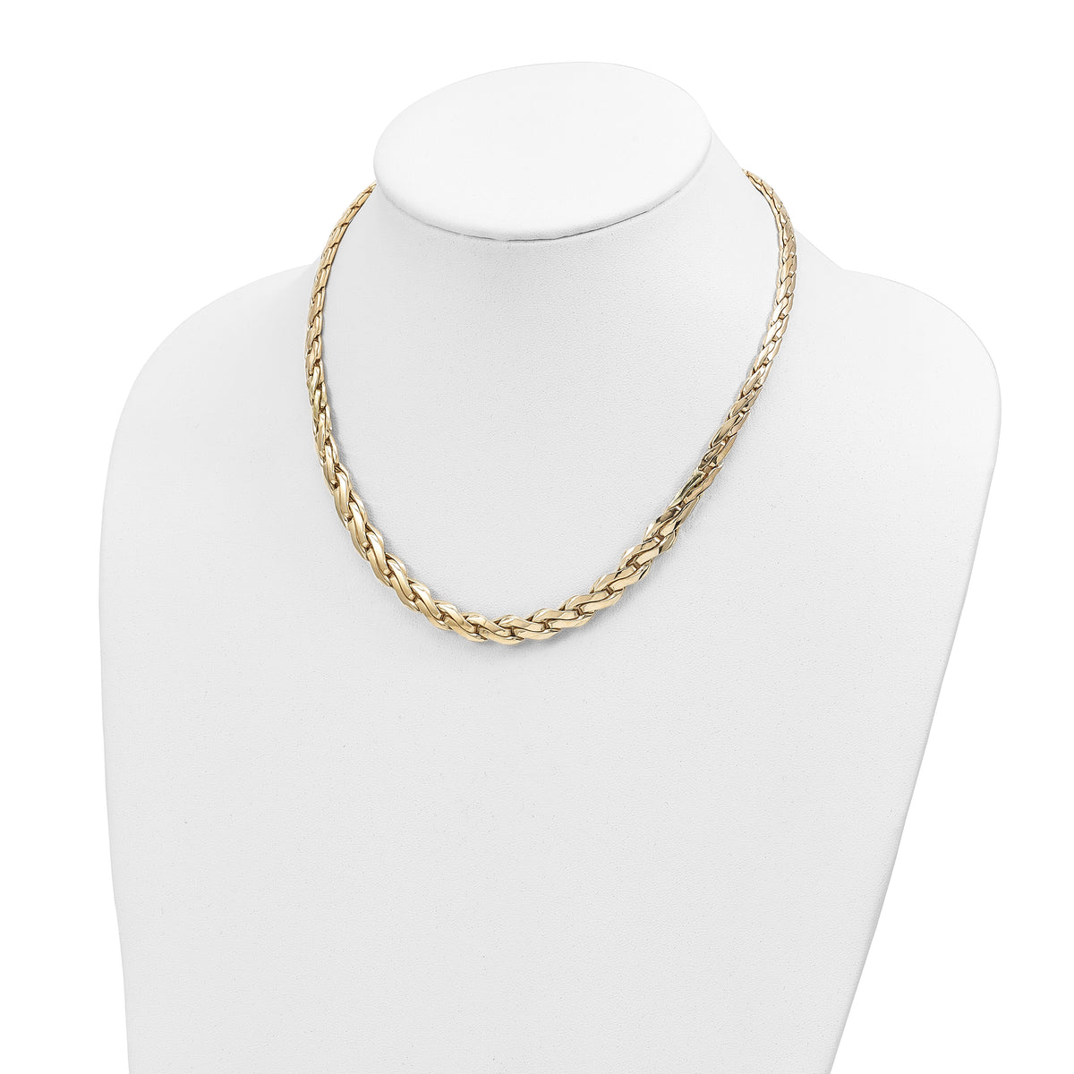 14k Polished Graduated Fancy Link 18in Necklace-SF2800-18
