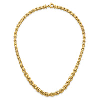 14k Polished Graduated Fancy Link 18in Necklace-SF2800-18