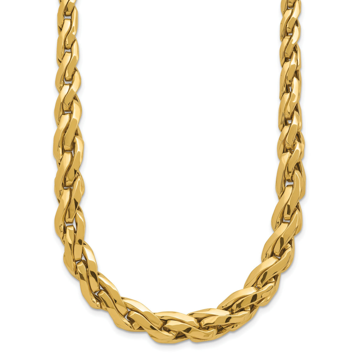 14k Polished Graduated Fancy Link 18in Necklace-SF2800-18
