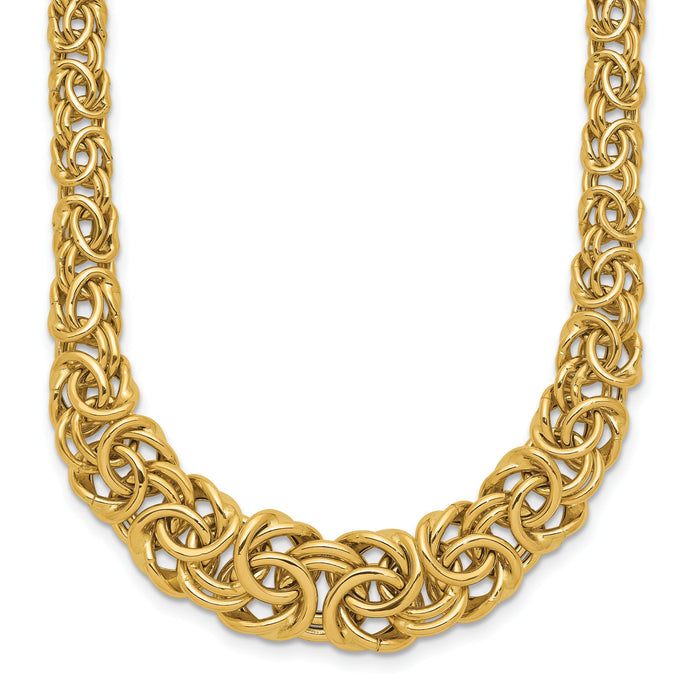 14k Graduated Byzantine Necklace-SF2813-17.25
