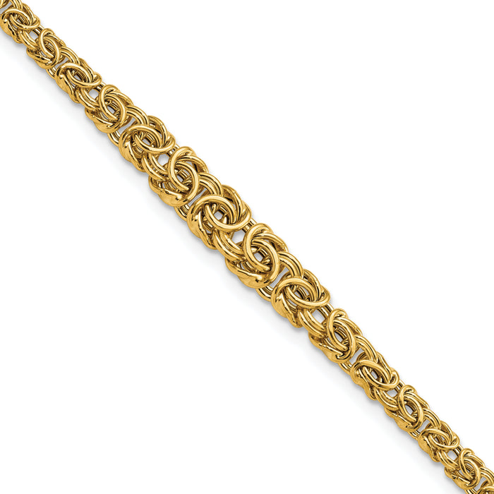 14k Graduated Byzantine Bracelet-SF2813-7.25
