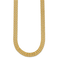 14K Brushed and Polished Basket Weave Pattern 17in Necklace-SF2814-17