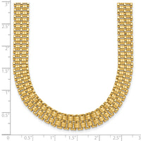 14K Brushed and Polished Basket Weave Pattern 17in Necklace-SF2814-17